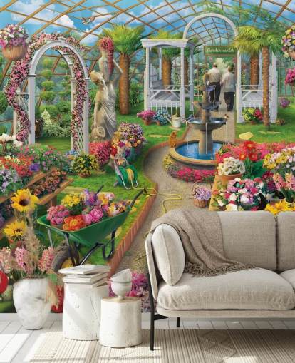 colourful flowers in garden centre wallpaper colourful flowers in garden centre wallpaper