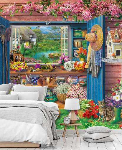 colourful garden shed wallpaper colourful garden shed wallpaper