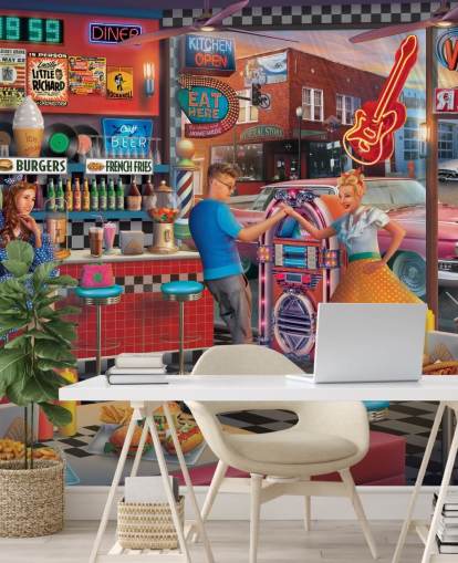 bunte Diner-Tapete bunte Diner-Tapete