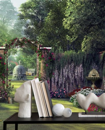 bunte Fassade Garten Tapete bunte Fassade Garten Tapete