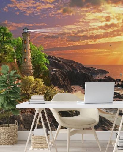 orange sunset by rocky coast wallpaper orange sunset by rocky coast wallpaper