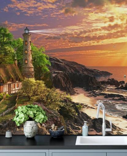 papel de parede laranja sunset by rocky coast papel de parede laranja sunset by rocky coast