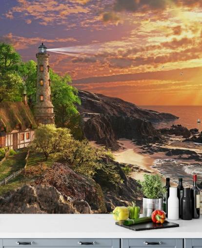 orange sunset by rocky coast wallpaper orange sunset by rocky coast wallpaper