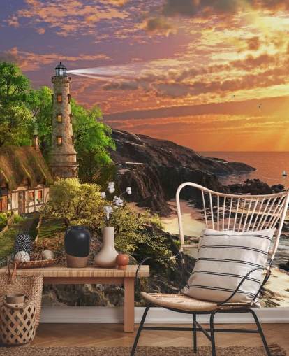 orange sunset by rocky coast wallpaper orange sunset by rocky coast wallpaper