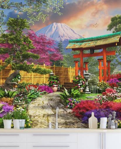 papel de parede colorido jardim japonês papel de parede colorido jardim japonês