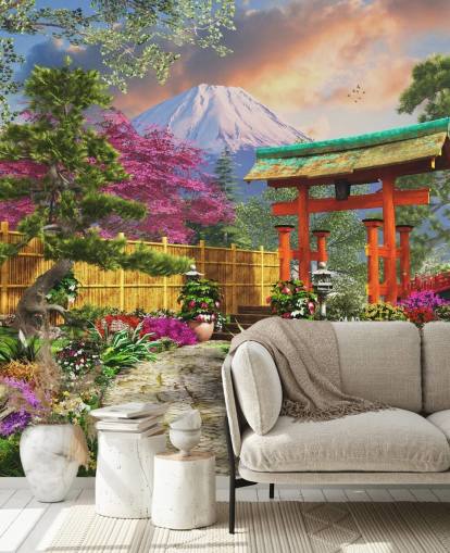 värikäs japanilainen puutarha tapetti värikäs japanilainen puutarha tapetti