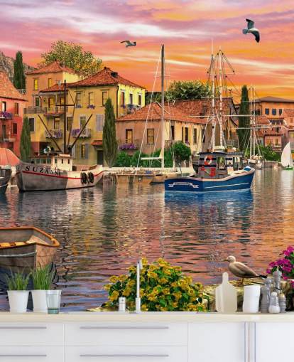 farverige båd tapet farverige båd tapet