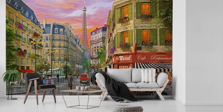 papier peint des vieilles rues de paris