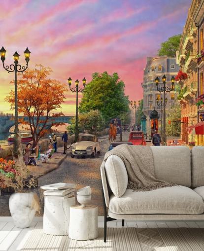 sunset by river siene in paris wallpaper sunset by river siene in paris wallpaper