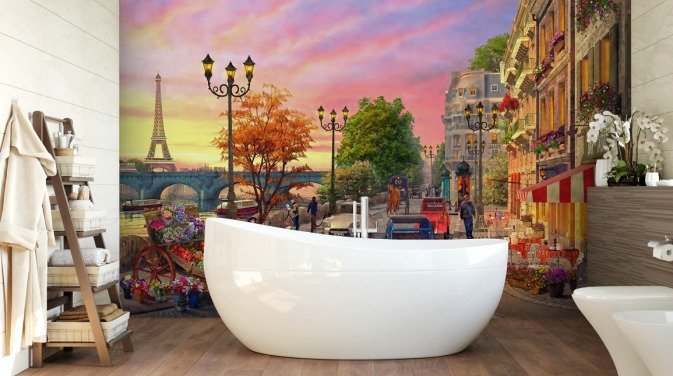 Papel de parede para celular gratis sunset by river siene in paris