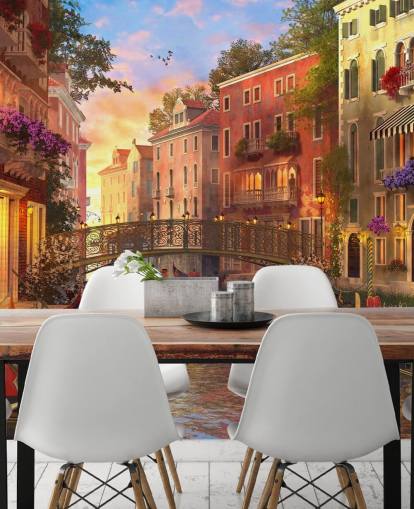 romantic digital art of venetian canal and bridge wallpaper romantic digital art of venetian canal and bridge wallpaper
