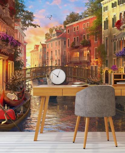 romantic digital art of venetian canal and bridge wallpaper romantic digital art of venetian canal and bridge wallpaper