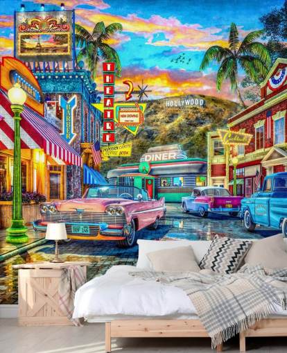 colourful hollywood street wallpaper colourful hollywood street wallpaper