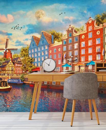 colourful houses in old amsterdam wallpaper colourful houses in old amsterdam wallpaper