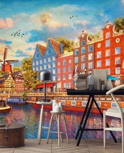 värikkäitä taloja vanha amsterdam tapetti värikkäitä taloja vanha amsterdam tapetti