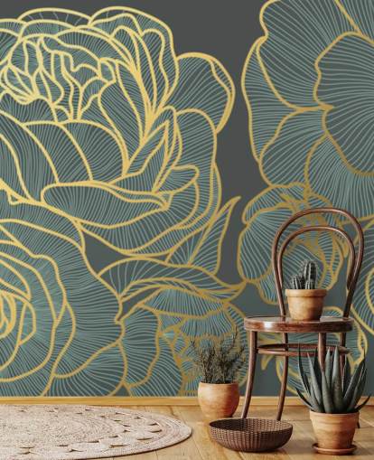 dark floral and gold lines wallpaper dark floral and gold lines wallpaper