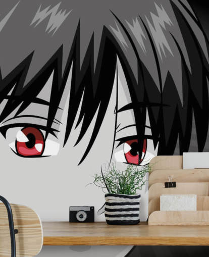 svart og hvitt manga manga manns ansikt tapet svart og hvitt manga manga manns ansikt tapet