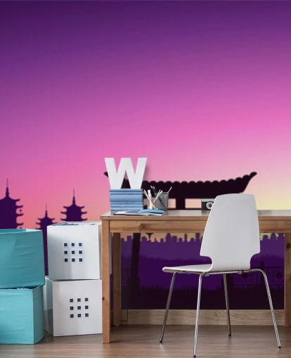 carta da parati scenario anime tramonto viola carta da parati scenario anime tramonto viola