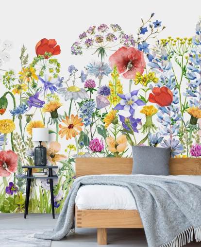 painted growing flowers wallpaper painted growing flowers wallpaper
