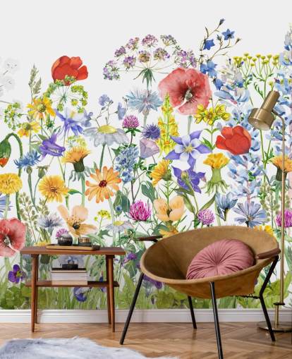 painted growing flowers wallpaper painted growing flowers wallpaper