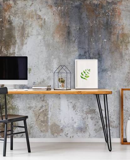 grey, blue and bronze custom concrete wall wallpaper mural called Industrial Wall grey, blue and bronze custom concrete wall wallpaper mural called Industrial Wall