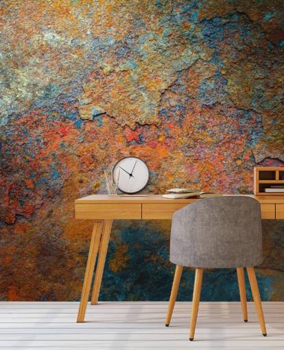 colourful rust wallpaper mural called Rusty Rainbow for office or home colourful rust wallpaper mural called Rusty Rainbow for office or home