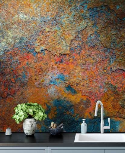 papier peint mural coloré en rouille appelé Rusty Rainbow pour le bureau ou la maison papier peint mural coloré en rouille appelé Rusty Rainbow pour le bureau ou la maison