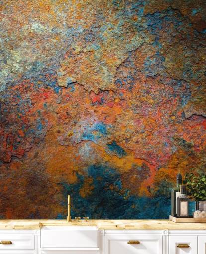 colourful rust wallpaper mural called Rusty Rainbow for office or home colourful rust wallpaper mural called Rusty Rainbow for office or home