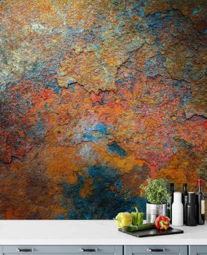 colourful rust wallpaper mural called Rusty Rainbow for office or home colourful rust wallpaper mural called Rusty Rainbow for office or home