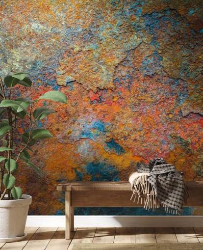 colourful rust wallpaper mural called Rusty Rainbow for office or home colourful rust wallpaper mural called Rusty Rainbow for office or home