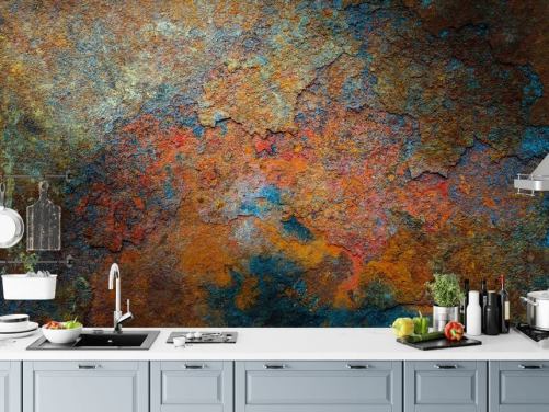 colourful rust wallpaper mural called Rusty Rainbow for office or home