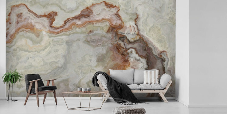 brown, orange and white marble wallpaper for kitchens, bathrooms and living rooms
