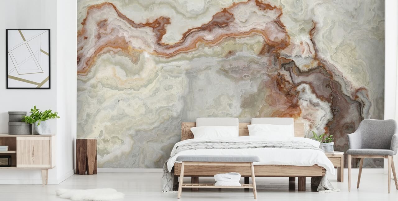 brown, orange and white marble wallpaper for kitchens, bathrooms and living rooms