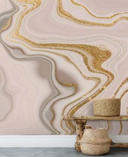 lichtroze en goud aquarelbehang lichtroze en goud aquarelbehang