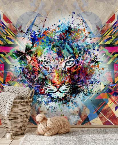 papel de parede tigre graffiti papel de parede tigre graffiti