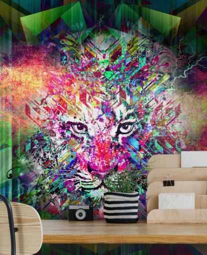 färgglada tiger graffiti tapeter färgglada tiger graffiti tapeter