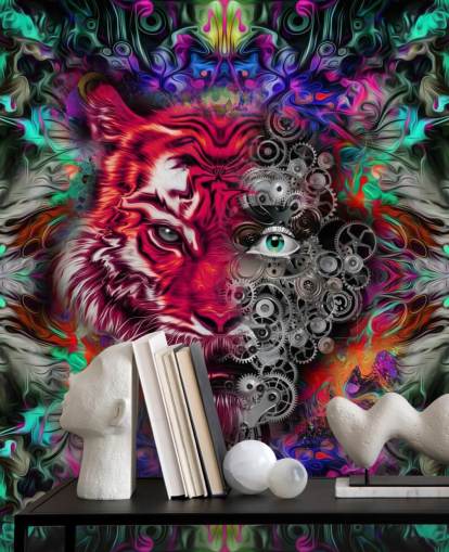 colourful tiger graffiti wallpaper colourful tiger graffiti wallpaper