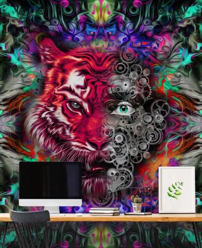 papier peint graffiti tigre coloré papier peint graffiti tigre coloré