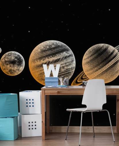 gold toned planets on black background wallpaper gold toned planets on black background wallpaper