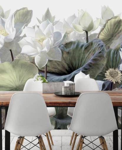 Lotusblumen und Blätter Blumentapete Lotusblumen und Blätter Blumentapete