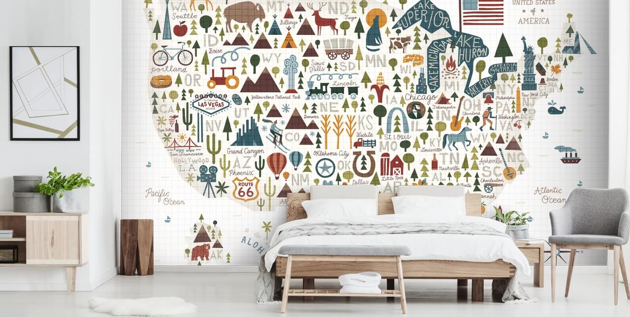 papel de parede detalhado ilustrado dos EUA papel de parede detalhado ilustrado dos EUA