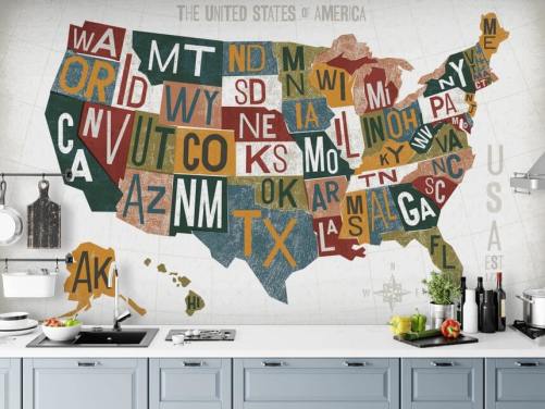 bunte Tapete der USA-Karte