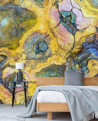 geel, roze en paars roestbehang geel, roze en paars roestbehang