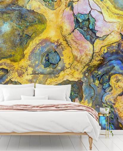 papel de parede ferrugem amarela, rosa e roxa papel de parede ferrugem amarela, rosa e roxa