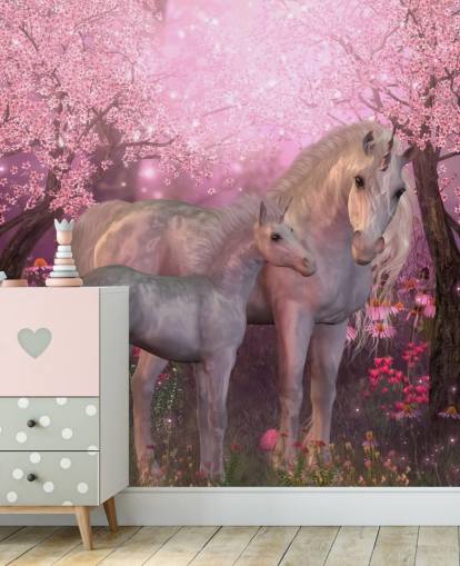 Unicorn and Unicorn Foal Wallpaper Unicorn and Unicorn Foal Wallpaper
