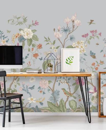 oriental florals and trees wallpaper oriental florals and trees wallpaper