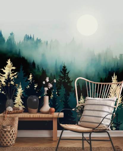 sumuinen abstrakti metsätapetti sumuinen abstrakti metsätapetti