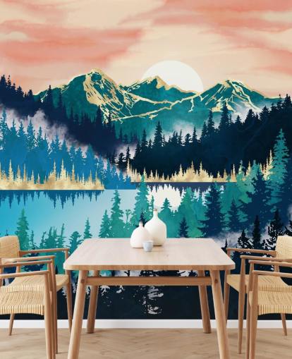 papel de parede turquesa e azul montanha papel de parede turquesa e azul montanha