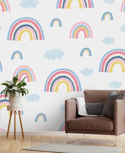 pastell regnbuer og blå skyer tapet pastell regnbuer og blå skyer tapet