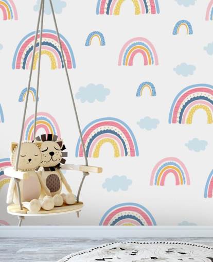 pastel rainbows and blue clouds wallpaper pastel rainbows and blue clouds wallpaper